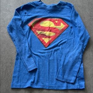 Superman Kids Long Sleeve Blue Shirt